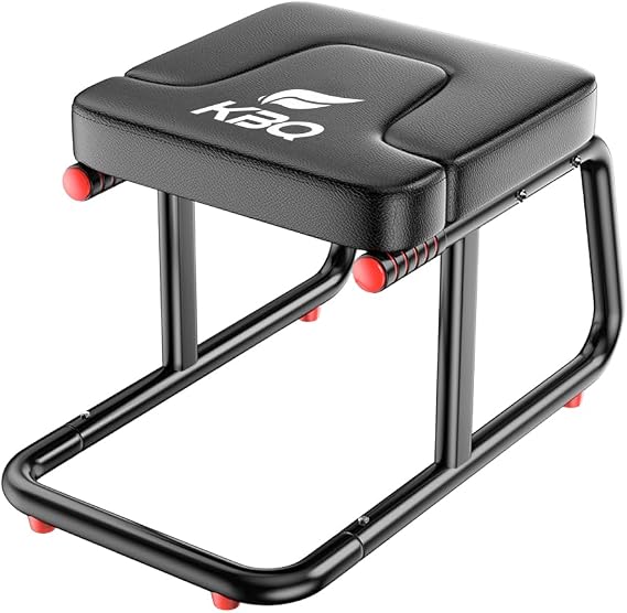 KBQ Yoga Headstand Bench, Yoga Inversion Chair, Headstand Trainer U-Shaped Stool with 400LB Capacity, Double Armrest, Non-Slip Fitness Aid, Thick Breathable Mat, Home & Gym Stability Stool (Black)