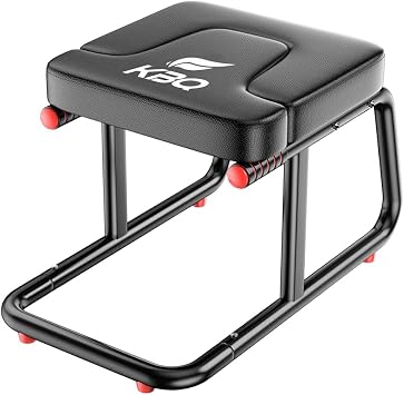KBQ Yoga Headstand Bench, Yoga Inversion Chair, Headstand Trainer U-Shaped Stool with 400LB Capacity, Double Armrest, Non-Slip Fitness Aid, Thick Breathable Mat, Home & Gym Stability Stool Black