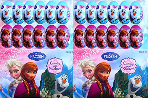 Disney Frozen Easter Eggs , Egg Hunt with Elsa, Anna and Olaf and Other Activities Candy and Stickers Inside (24 EGGS 12 OLAF/ 12 SNOW SISTERS)