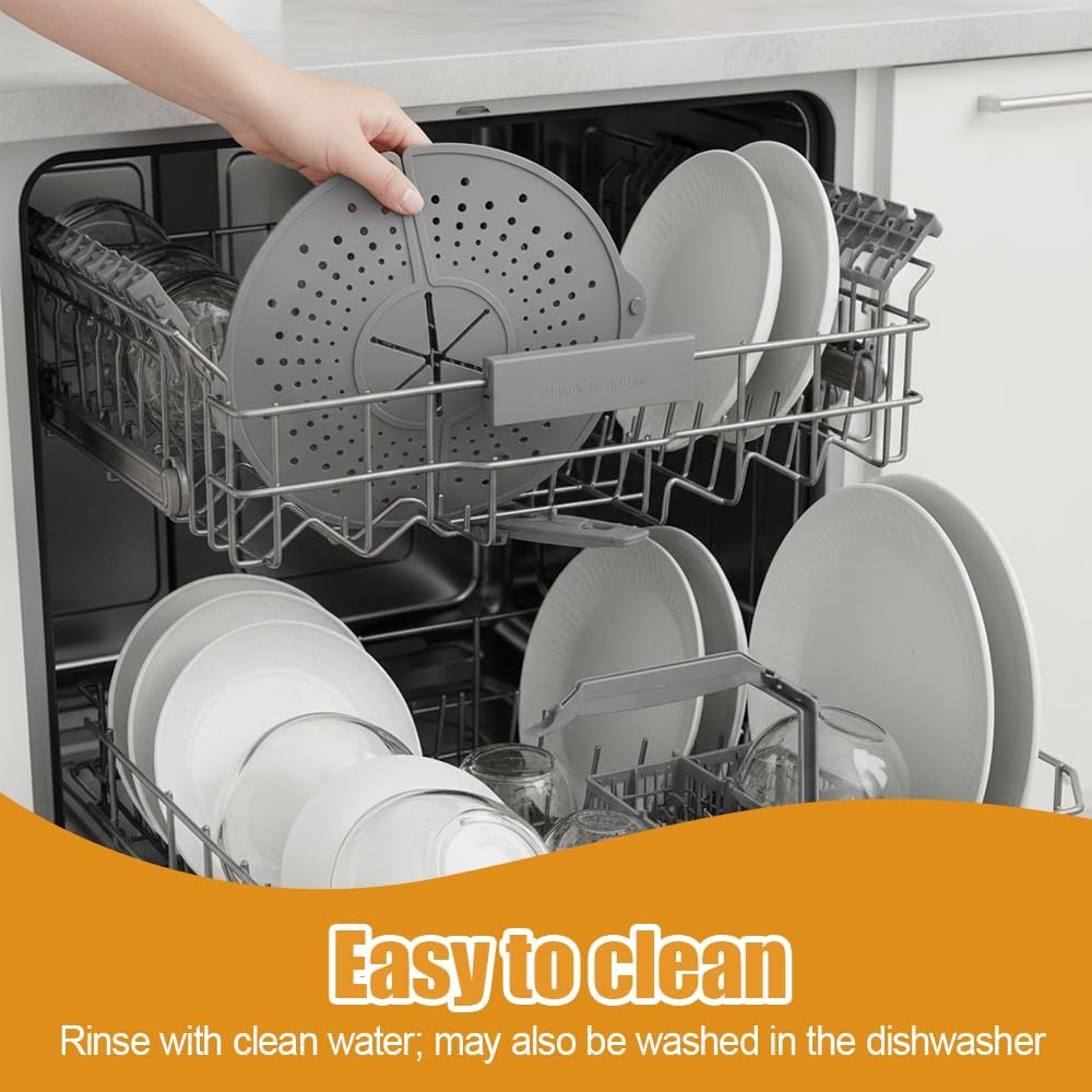 Silicone Splatter Screen,Foldable Heat-Resistant Trivet Mat Dishwasher for 10-13inch Frying Pan