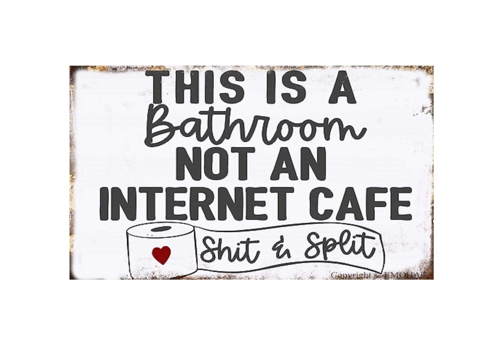NWPNLXEA This is a Bathroom Not an Internet Cafe Funny Metal Tin Sign Vintage Sarcastic Bathroom Sign for Toilet Restroom Home Office Decor (8 X 12 inch)