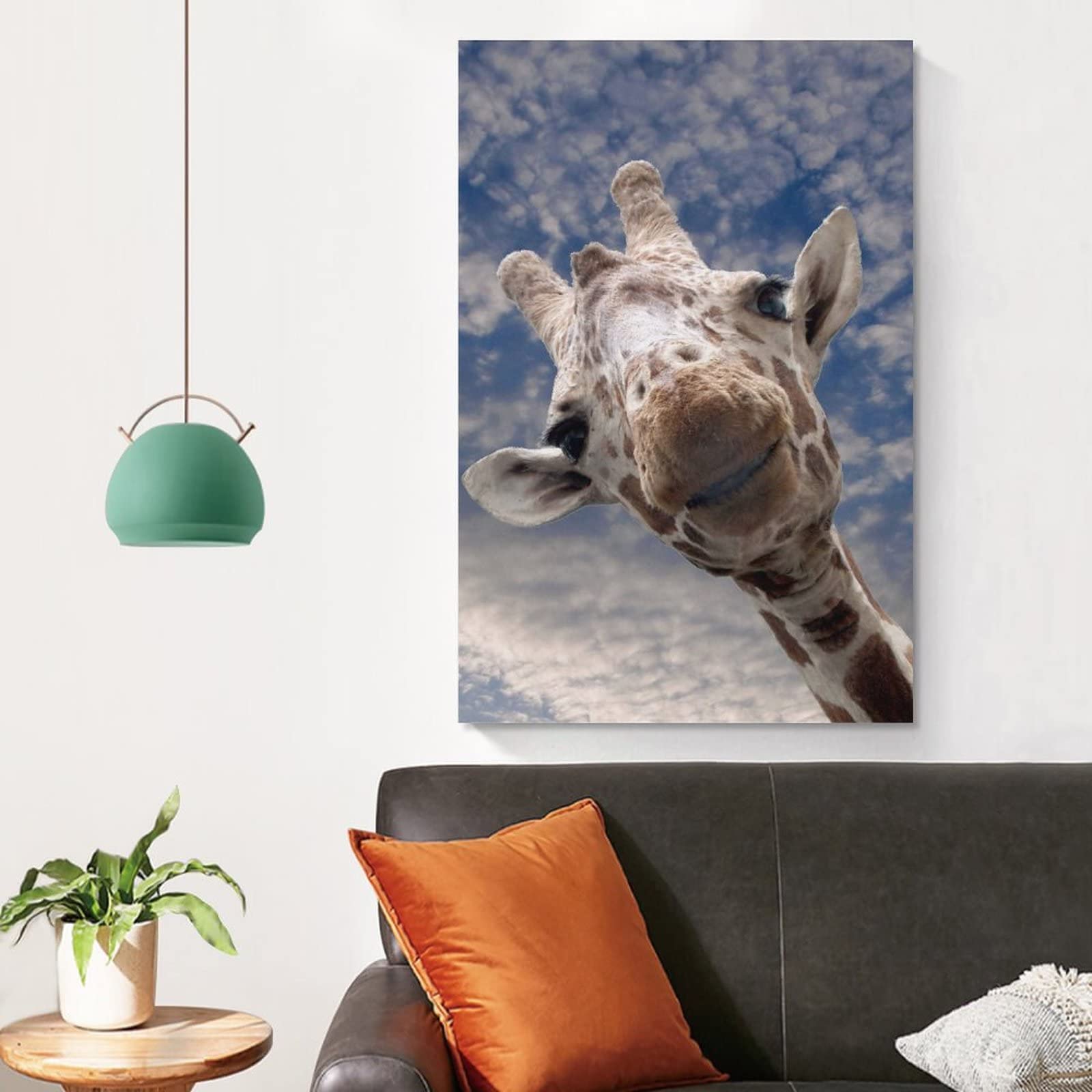 Stampa Su Tela Giraffe E Sole – Quadro Decorativo 40x30 Cm Con Cornice In Legno, Per Soggiorno E Ufficio - 2