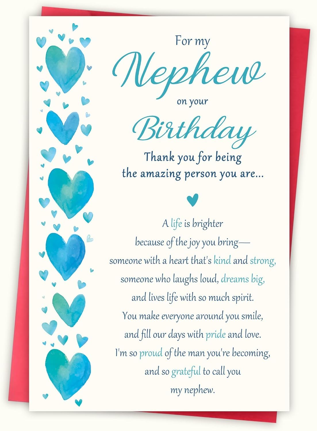 Happy Birthday Card for Nephew Birthday Card from Uncle Auntie Heartwarming Birthday Gifts