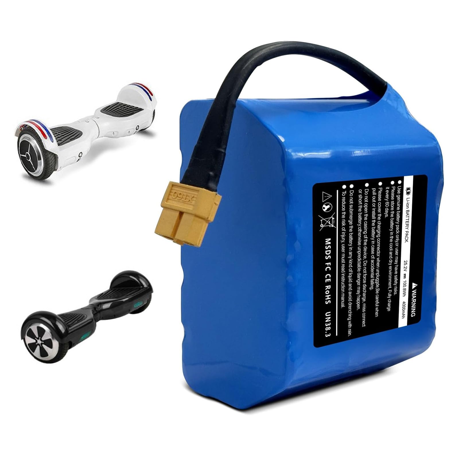 JCXYL EV Batería de Litio Recargable para Patinete eléctrico de 24 V y 4 Ah (25,2 V, 29,4 V y 4000 mAh) para patinetes eléctricos y patinetas autoequilibradas.