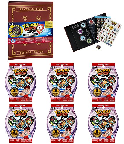 Yo-kai Watch Yo-Kai Medallium Collection Book with 6 Yo-Kai Series 2 Blind Bags with 18 Random Medals Bundle