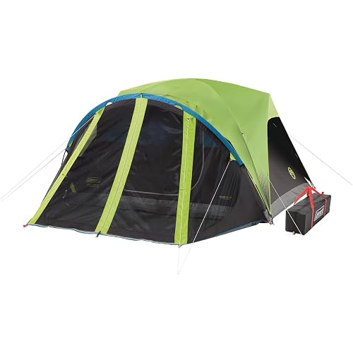 Coleman Carlsbad Dark Room Tent with Screened Porch, 4/6 Person Tent Blocks 90% of Sunlight to Keep Inside Cool, Weatherproof Shelter with Easy Setup