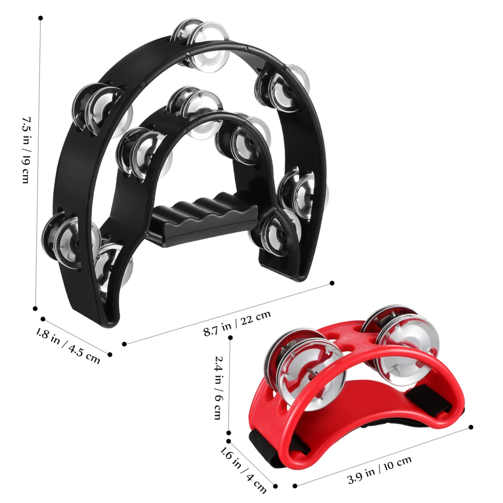 Yardwe 4pcs Foot Bells Boys and Girls Hand Bells Musical Tambourines Educational Toys for Boys and Girls