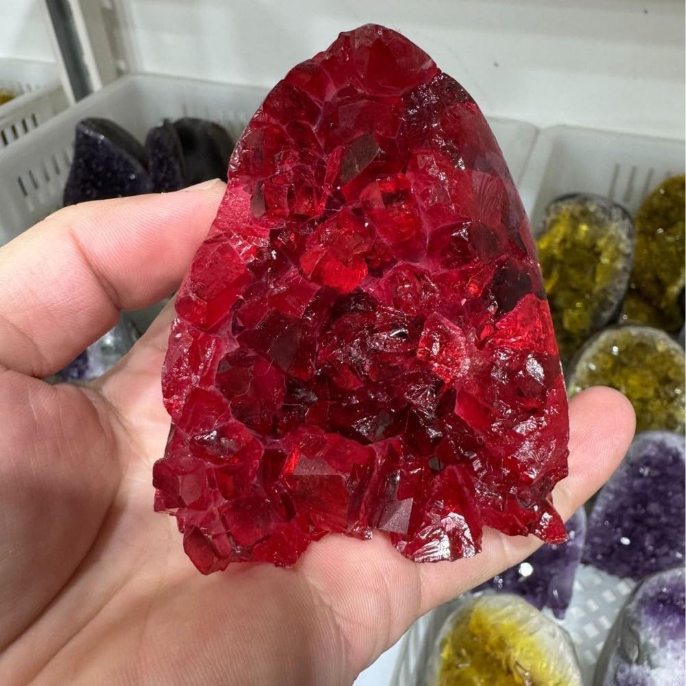 Crystal Raw Geode Stone Irregular Rock Quartz Crystal Geode, Crystal Stone Gifts for Friends Women Office Home Decor for,300g