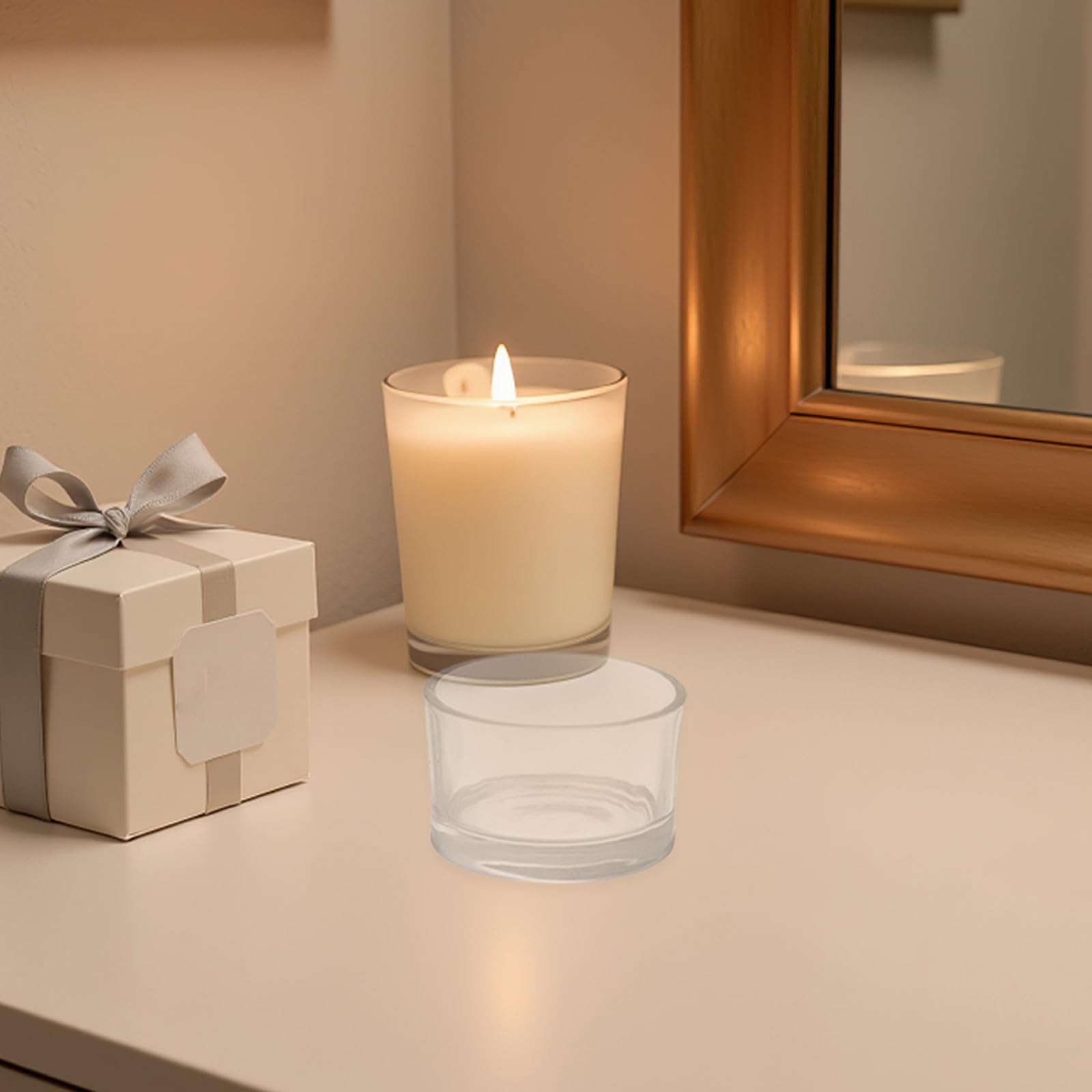 Zerodeko 24 portavelas votivas: portavelas Redondos de Vidrio para Velas pequeñas, Ideales para decoración navideña, centros de Mesa y Bodas.
