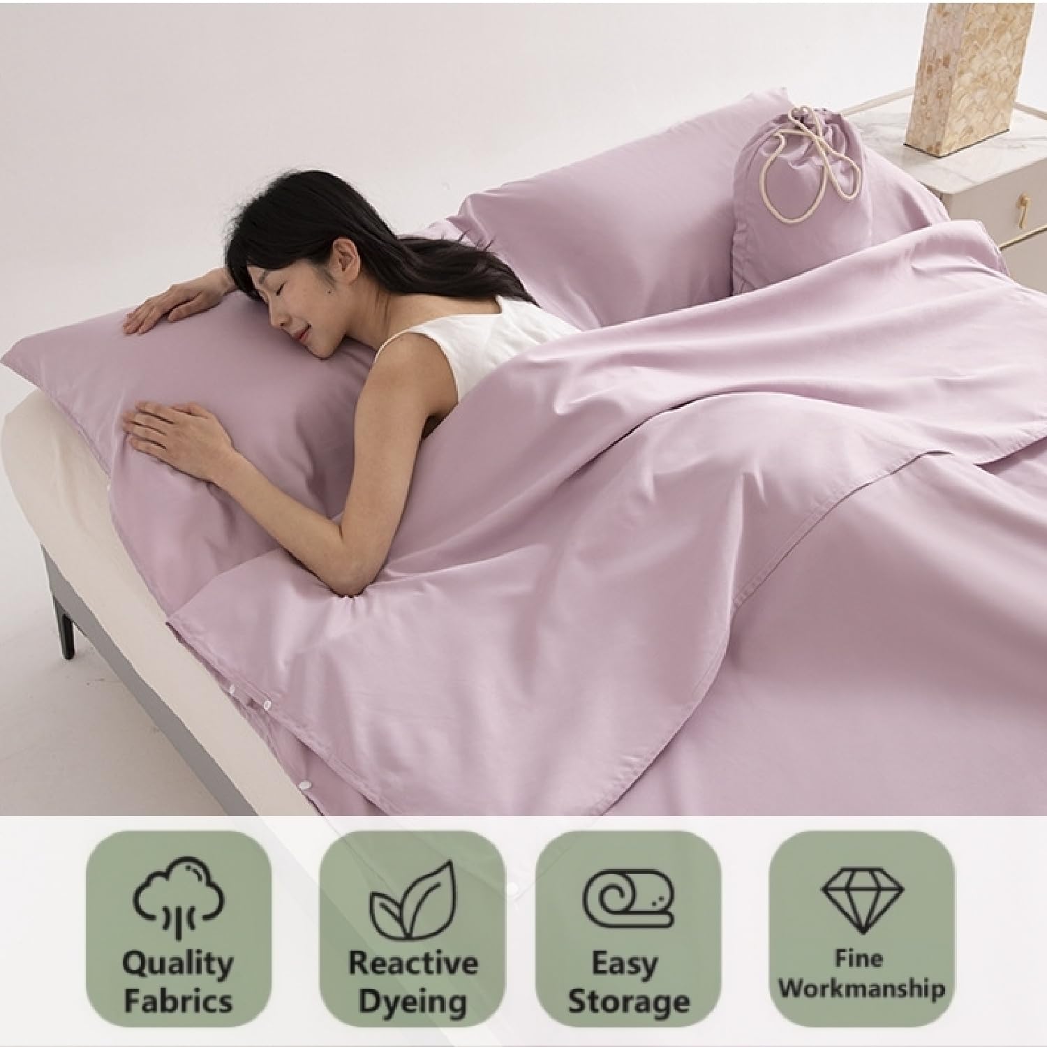 Sac De Couchage en Coton 1 2 Personnes Draps, avec Fente Couchage pour Oreiller pour Hôtel, Motel Et Voyage en Sac à Dos, Drap De Camping Léger