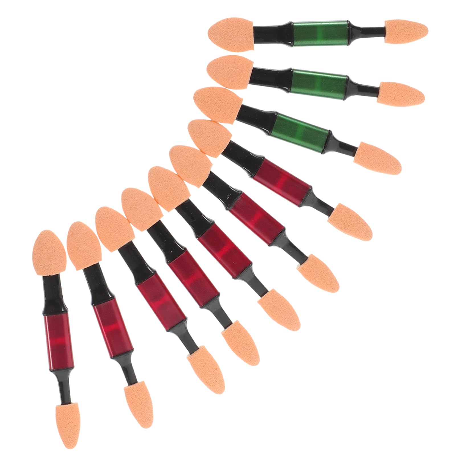 MERRYHAPY Portable Eye Shadow Sponge Applicator Stick 10 Pcs Set Dual-sided for Women Makeup Brush Foam Tip Gentle on Eyes Random