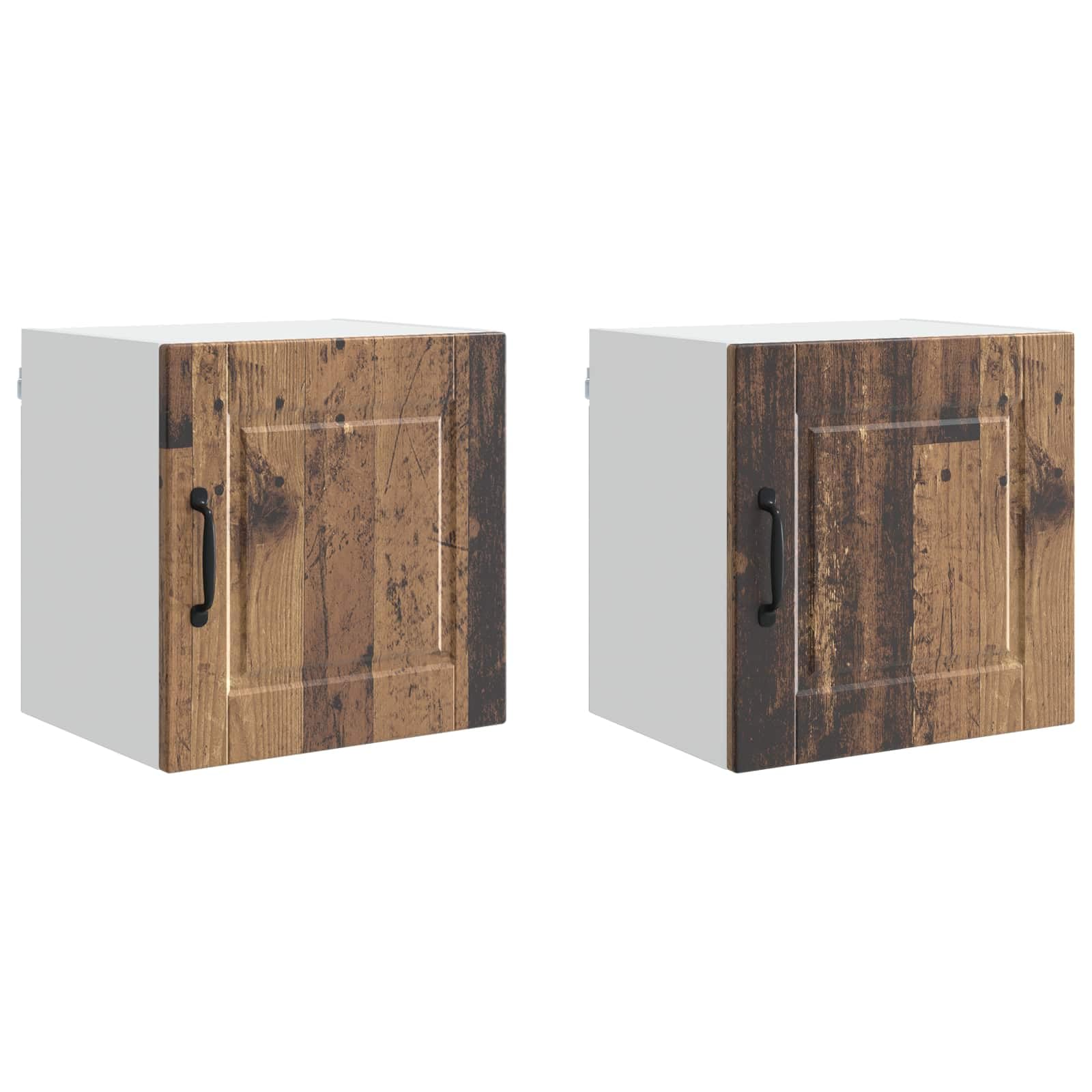 Juego de 2 armarios de pared con aspecto de madera envejecida