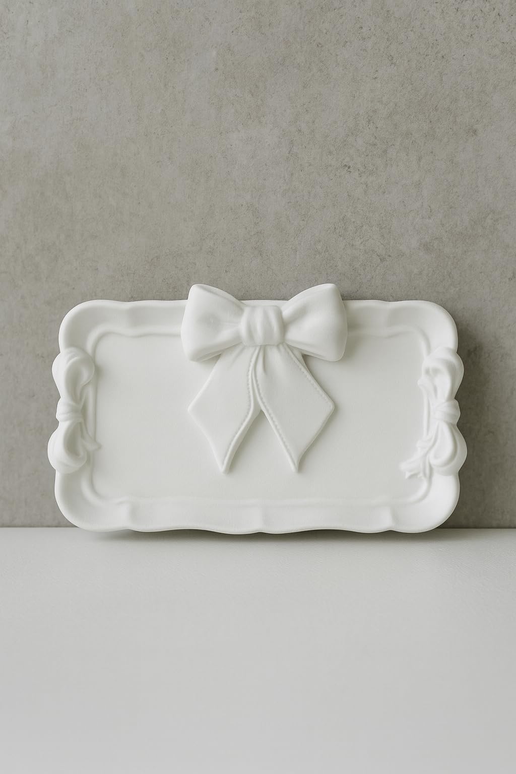 Coaster Mould I Bow Tie Concrete Silicone Epoxy Resin Deep Casting Tray I Plate Mold for DIY Homemade Ornament Art Crafts Jewelry Storage Box Ring Trinket Container Cups Mats Home Décor (Rectangular)