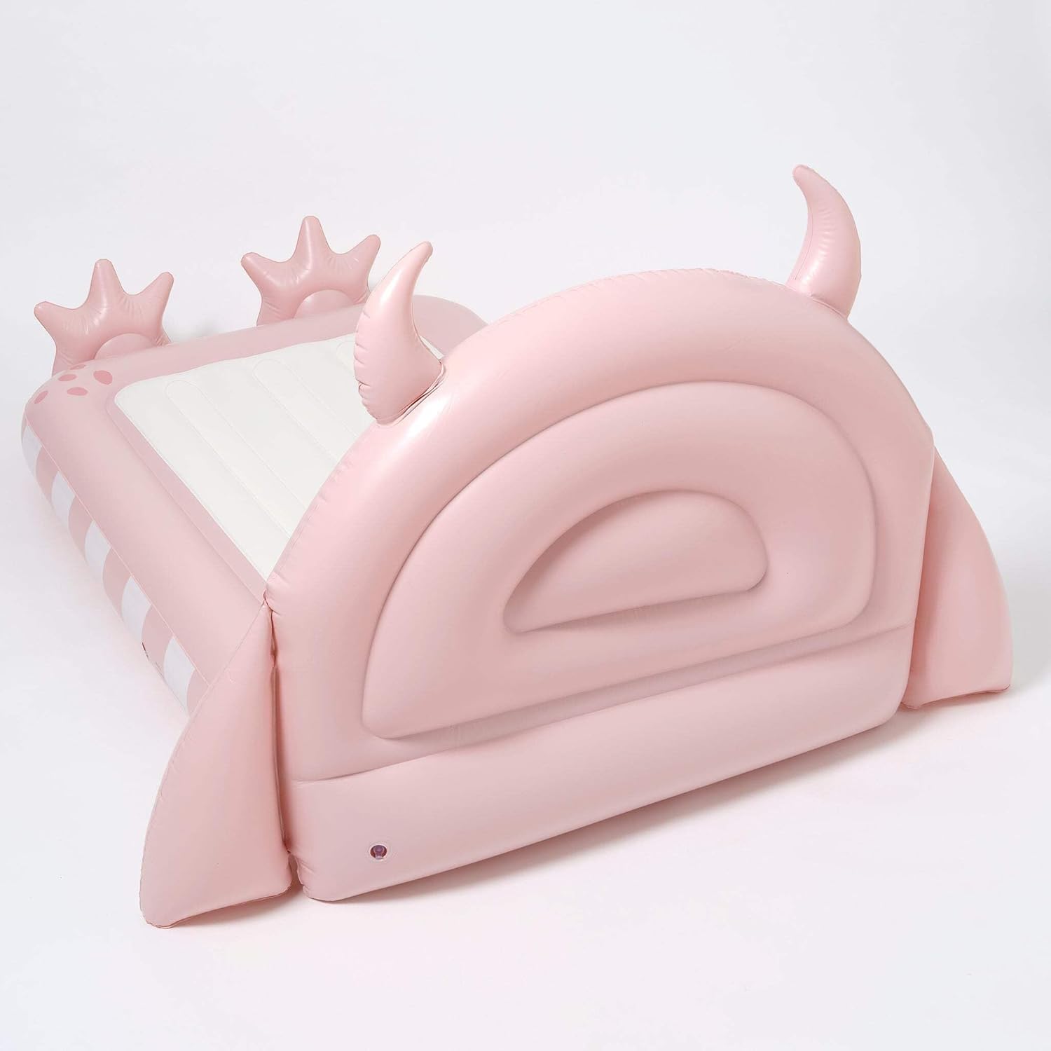 SUNNYLiFE Kids Inflatable Bed - Flocked Air Mattress for Toddlers, Durable Floor Bed for Camping & Sleepovers, 154lbs Capacity | Monster Pink