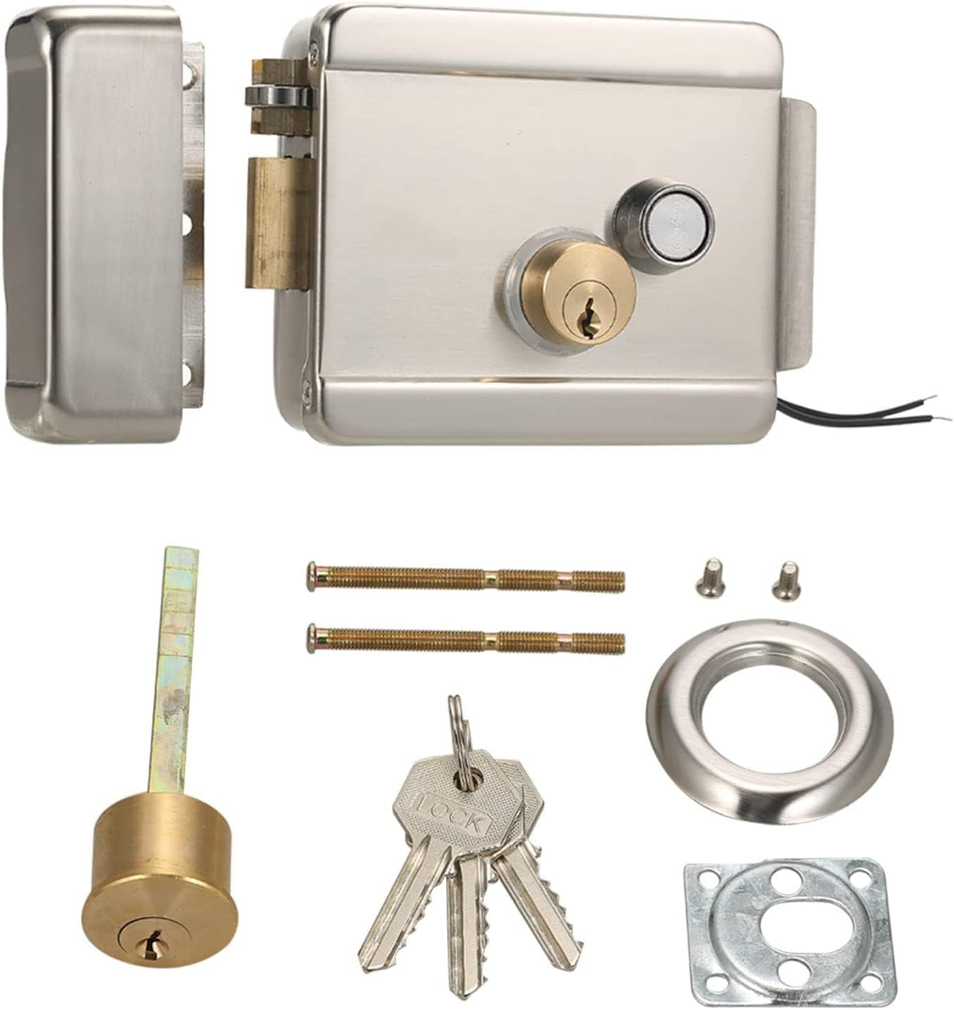 KASTWAVE Electronic Lock, Smart Electric Gate Door Lock Secure Electric Metallic Lock Electronic Door Lock Door Access Control for Home Office Apartment Warehouse