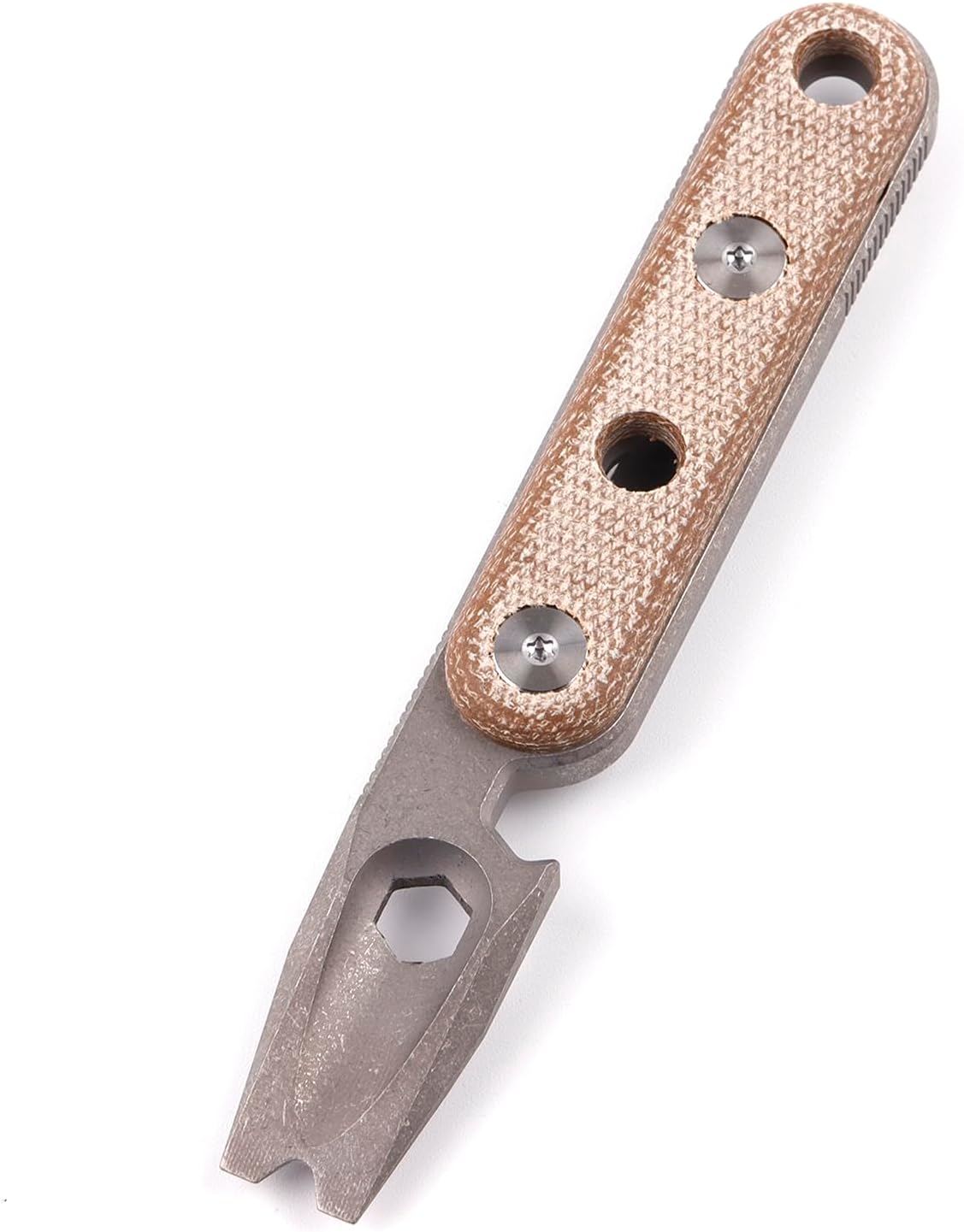 EDC Pry Bar Multi Tool Titanium with Pocket Clip Multi Functions Bottle Opener Wrench Nail Puller 4.72“