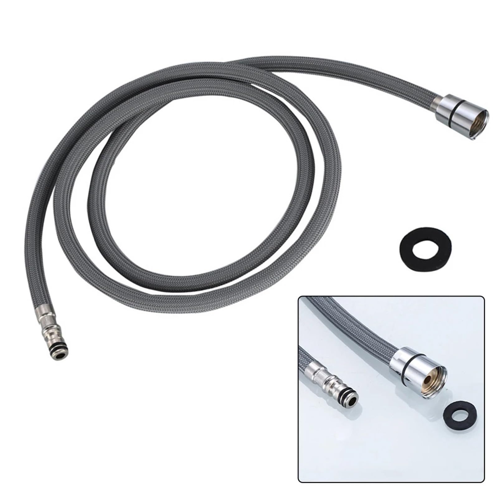 Manguera Ducha Manguera Flexible Trenzada De Nailon De 59 Pulgadas, Manguera Extraíble Y Bajada For Grifo De Cocina, Accesorio For Manguera De Fregadero, Accesorios For Manguera De Ducha