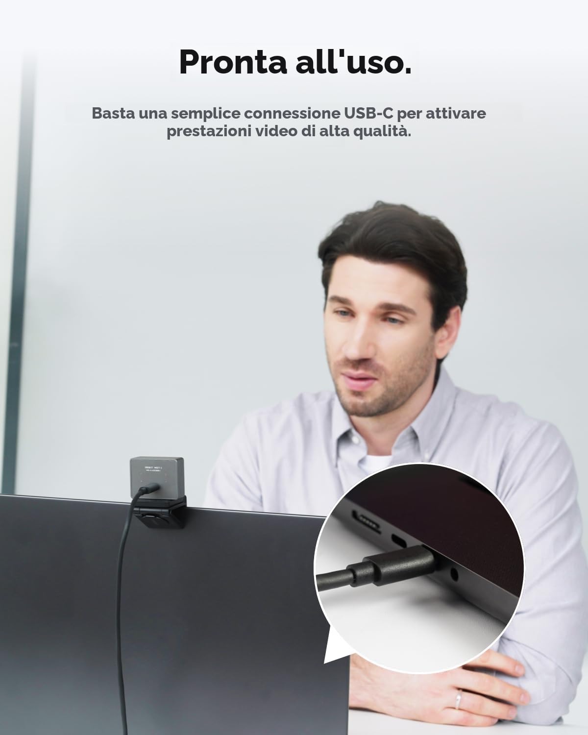 OBSBOT Meet 2 - Webcam 4K per PC con sensore da 1/2", Inquadratura e Autofocus AI,Modalità Bellezza, Leggero, HDR, Webcam con Microfono, 60 FPS,Web cam per streaming, riunioni, giochi, ecc