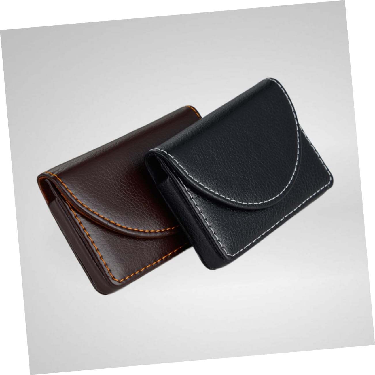 Porte-Cartes De Visite Senbaler Lot 2 - Cuir PU Mince - Capacité 25 Cartes - Design Professionnel