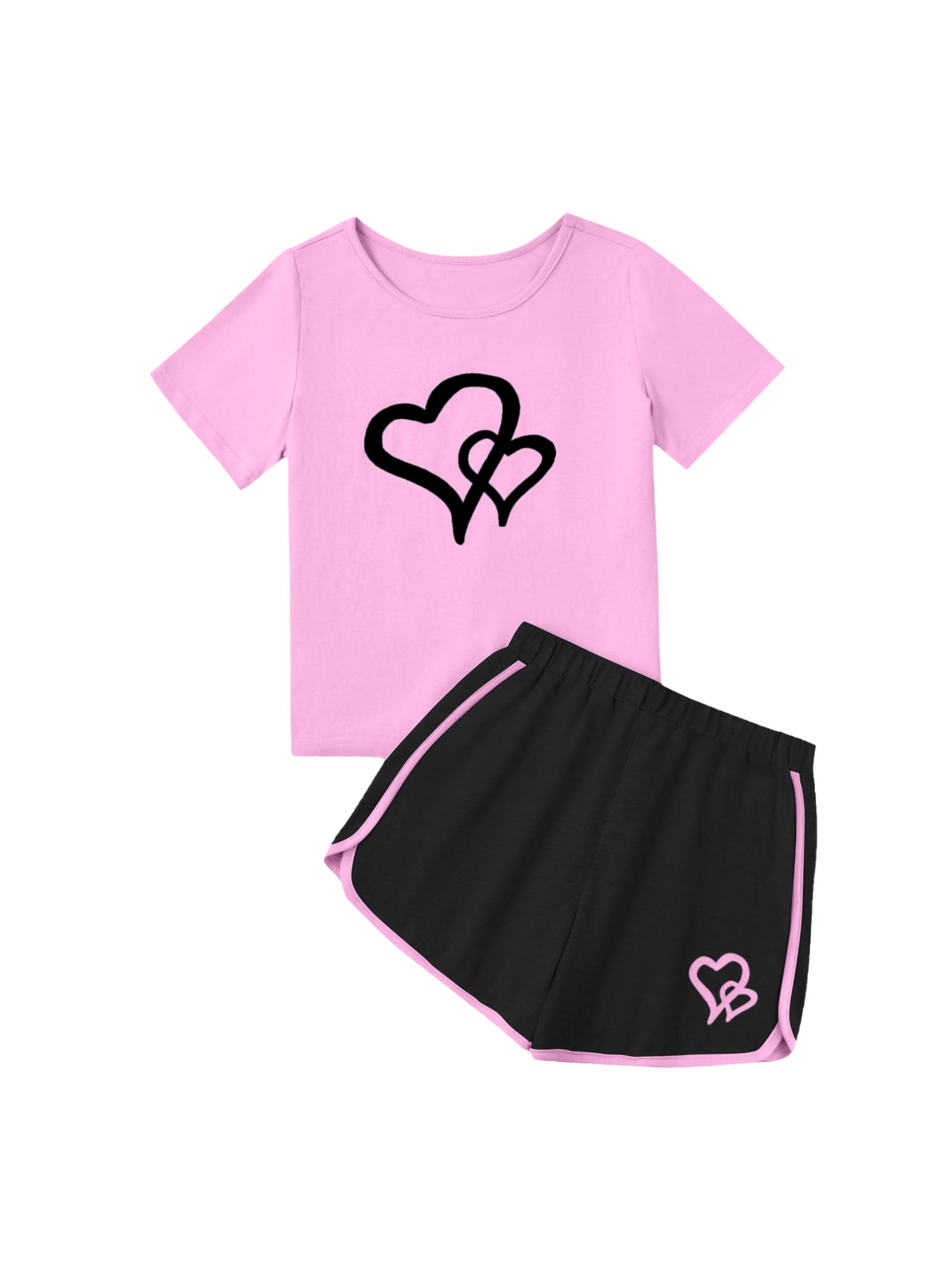 Ecolala Girl's 2 Piece Outfits Cute Summer T-Shirt and Graphic Shorts Clothing Sets