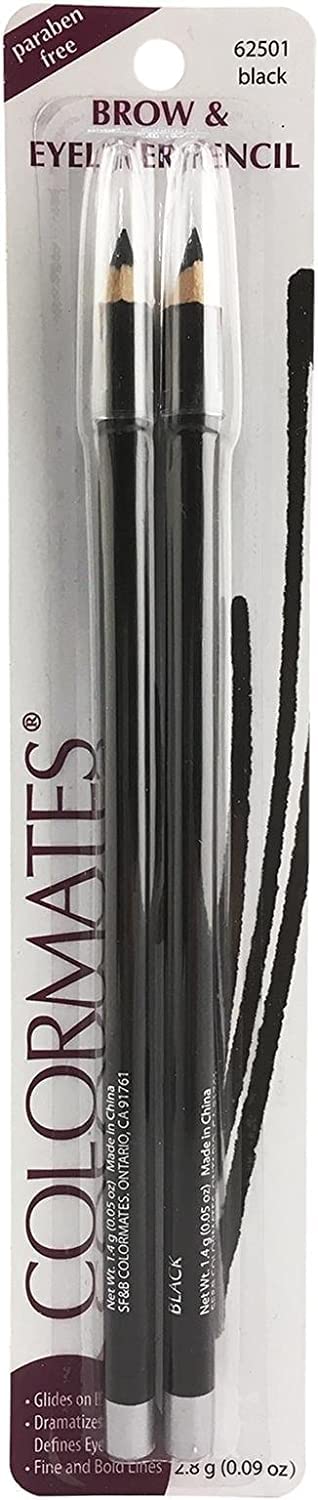 COLORMATES Duo Brow Eyeliner Pencil - Black 2 ct