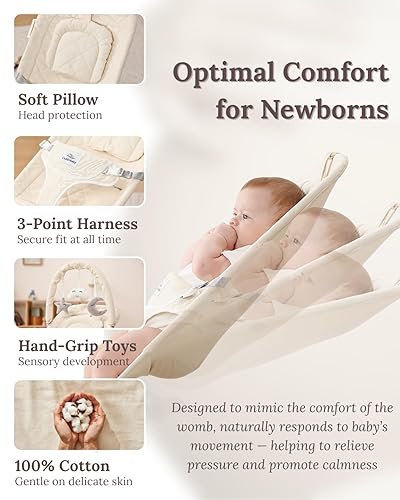 Miniatura 2 de CuddoBaby - Gorila para bebé con ruedas bloqueables, cojín suave para la cabeza, muñecas colgantes para coordinación mano-ojo, asiento 100% algodón,