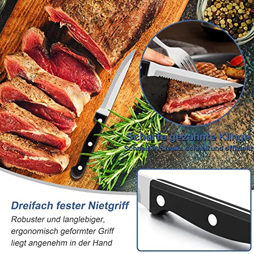 Besteck Set 6 Personen, Joyfair 36-teiliges Edelstahl Besteckset mit Steakmesser, Elegantes Essbesteck, mit Messer Gabel Löffel, Tafelbesteck für Haus/Party/Restaurant,... – Bild 4