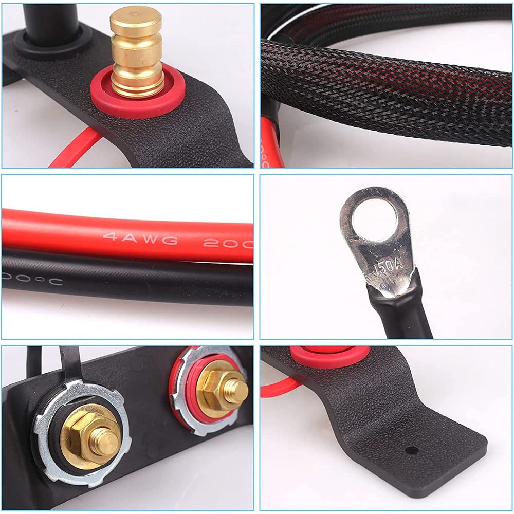 Riloer Terminales de puente de coche, kits para colocar terminales de batería, estaciones de carga remota para baterías
