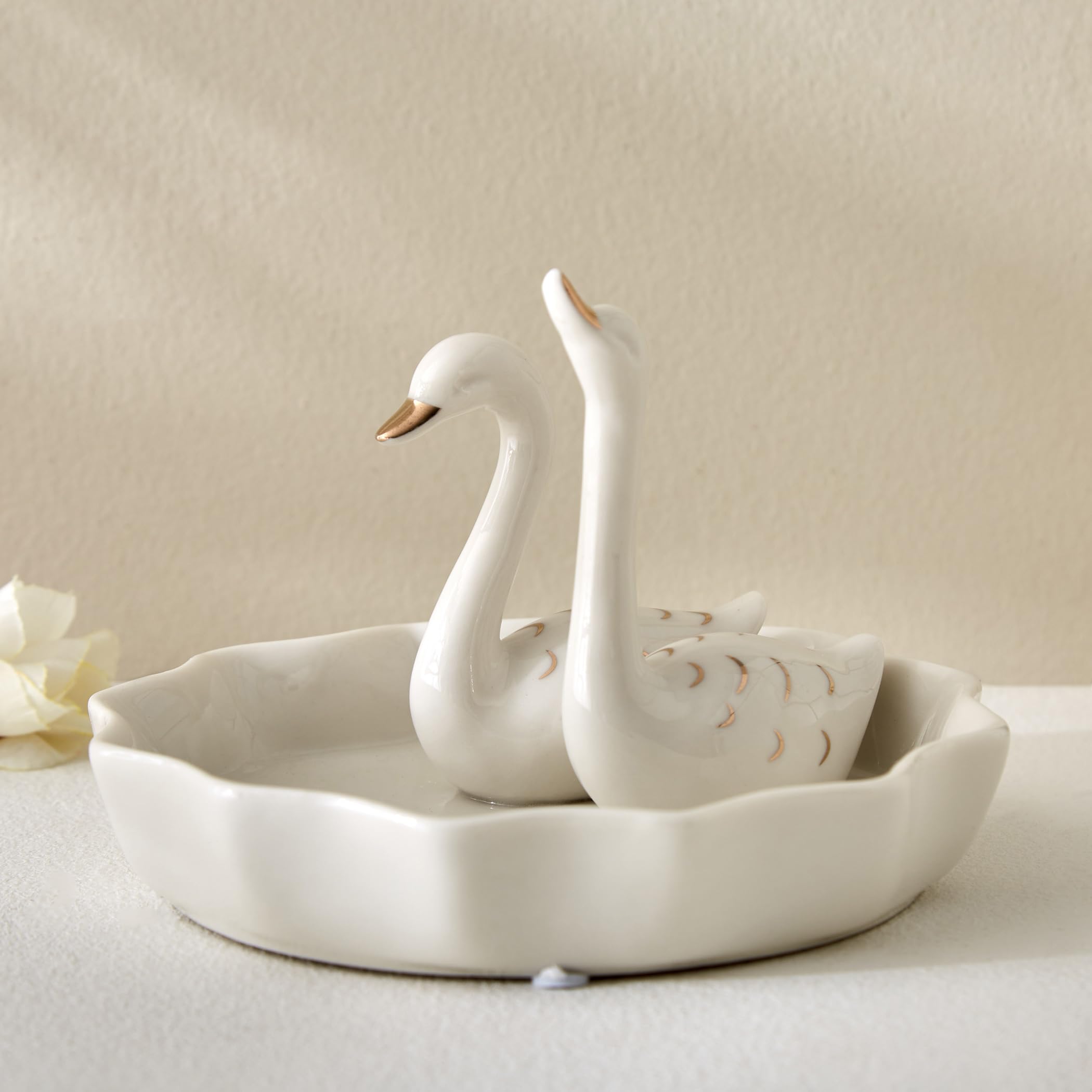 Home Centre Brighton Rio Ceramic Swan Trinket Dish-image-10