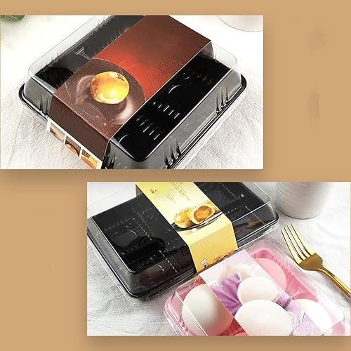 Miniatura 4 de 50 juegos de recipientes desechables para pasteles de alimentos con tapas transparentes, cajas de embalaje de pastelería, caja para llevar, 4 cajas