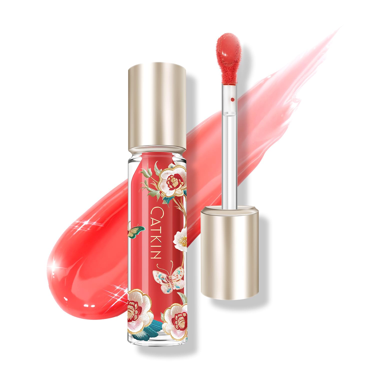 CATKIN Serum Plumping Lip Gloss, Hydrate & Volumize, Juicy Shine, 90% Nourishing Essence, Long Lasting and Non-Sticky