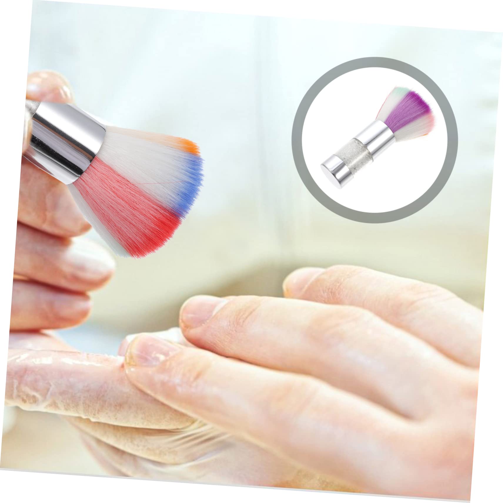 FRCOLOR 3 Pezzi Spazzola Per Spolverare Le Unghie Spazzola Per Spolverare Le Unghie Per Smalto in Gel Spazzola Per La Pulizia Della Manicure Manico Comodo