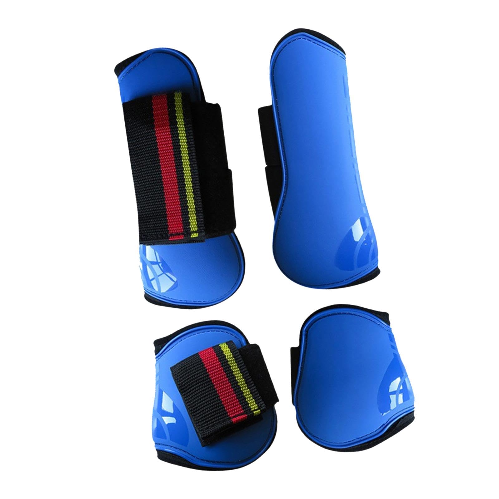 4 Pezzi Paratendini per Cavallo Set di Fasce per Gambe Gambali per Cavallo Stivali per Cavallo per Gambe Anteriori e Posteriori per Ostacoli da Salto, Blu