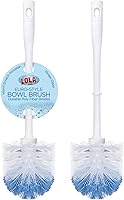 LOLA Classic Toilet Brush 2 Pack - Durable Stiff Poly Fiber Bristles, Compact Non-Scratch Cleaner, Long-Lasting