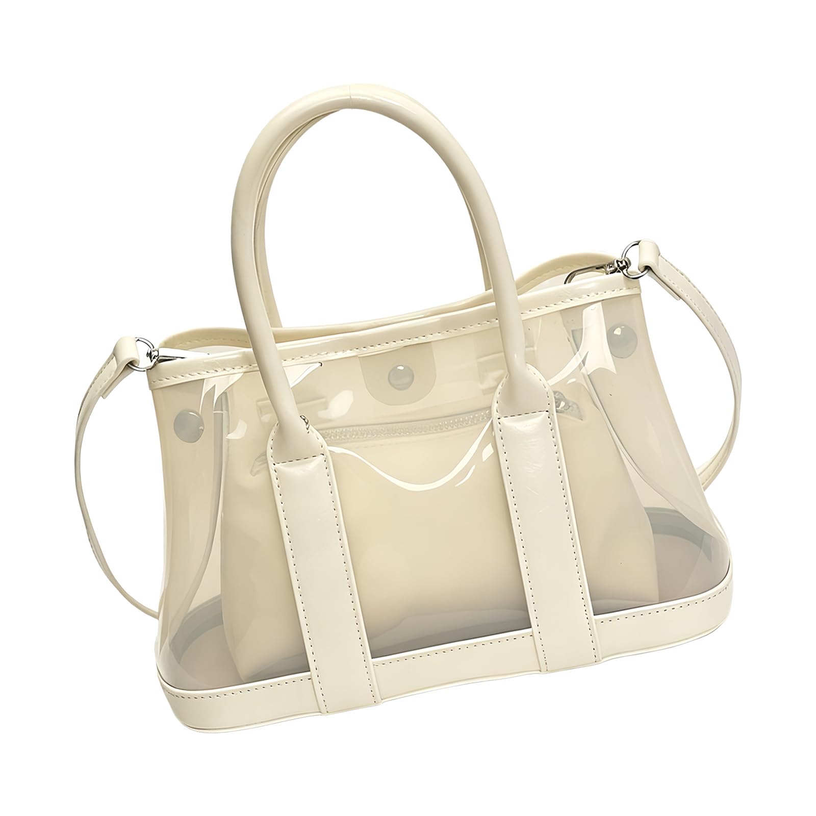 Bolso bandolera transparente 2 en 1, bolso de mano, bolso de hombro de PVC