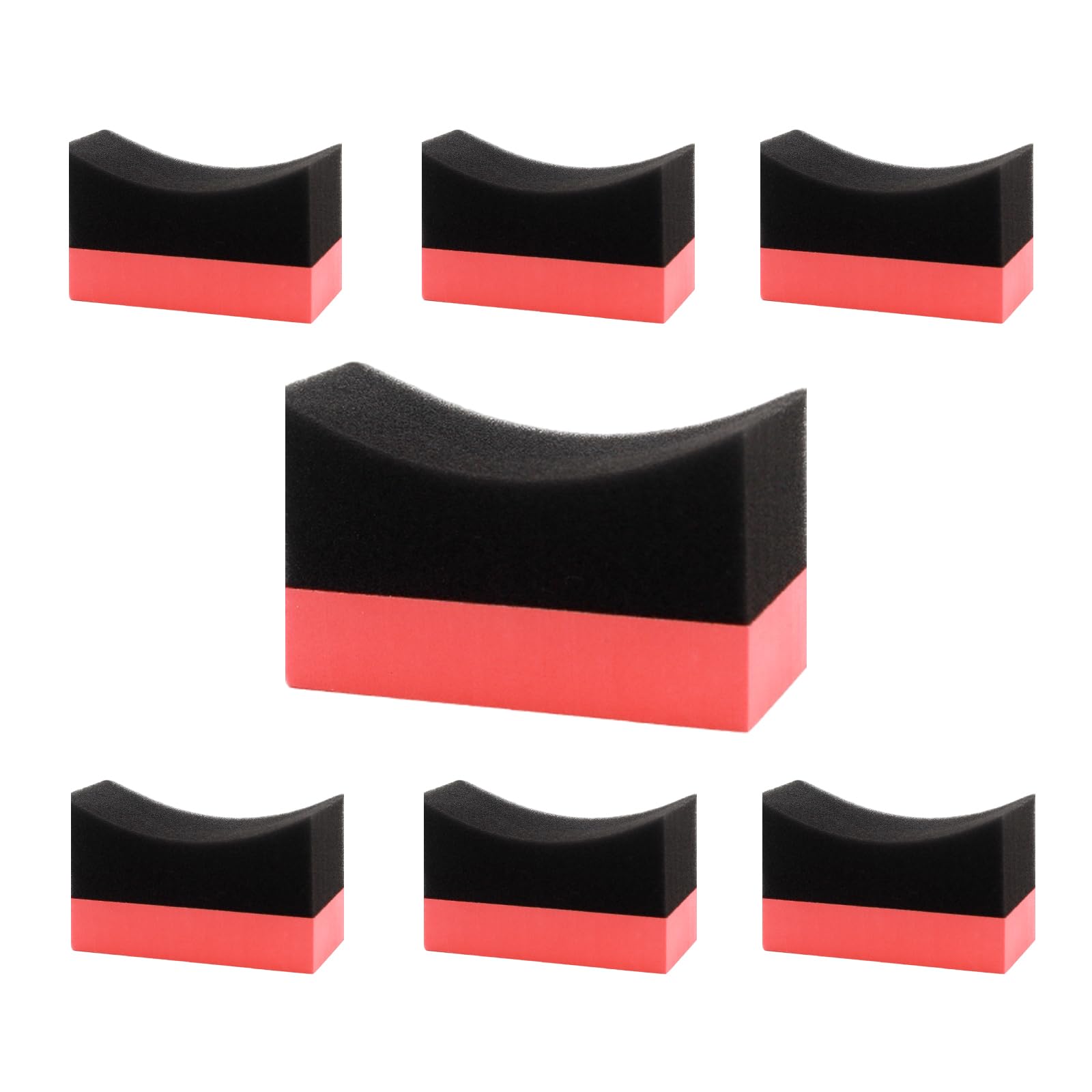 7Pcs Red Tire Shine Applicator Sponges
