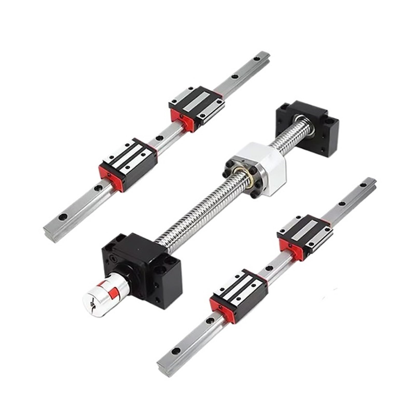 Metal Ball Screw nut end Processing 4pcs HGW20CC Blocks Carriages +2pcs HGR20 Linear Guides +1pcs 150-1000mm Ball Screw SFU1605 Ball Screw Kit(400mm)