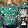 Christmas Sweatshirts for Men Oversized Xmas Top Christmas Tree Gnome Santa Claus Print Jumper Xmas Sweater Top Holiday Crewneck Long Sleeve Shirts Solid Color Winter Warm Jumper Outfits (A,3XL) #5