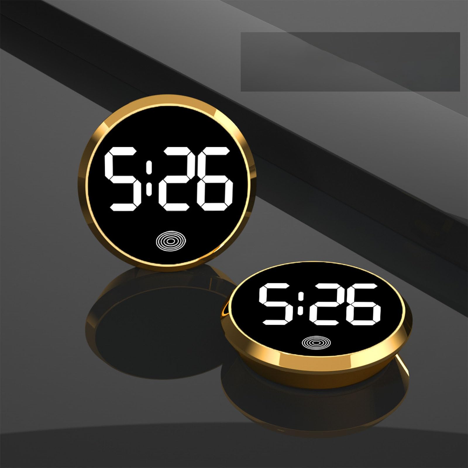 Digital Clock for Car Dashboard, Stick On Dashboard Car Clock, Touch-Activated Watch with LED Time Display for Car Boat Bike Truck, Adjustable Brightness, Ideal for Bedroom or Office (D)