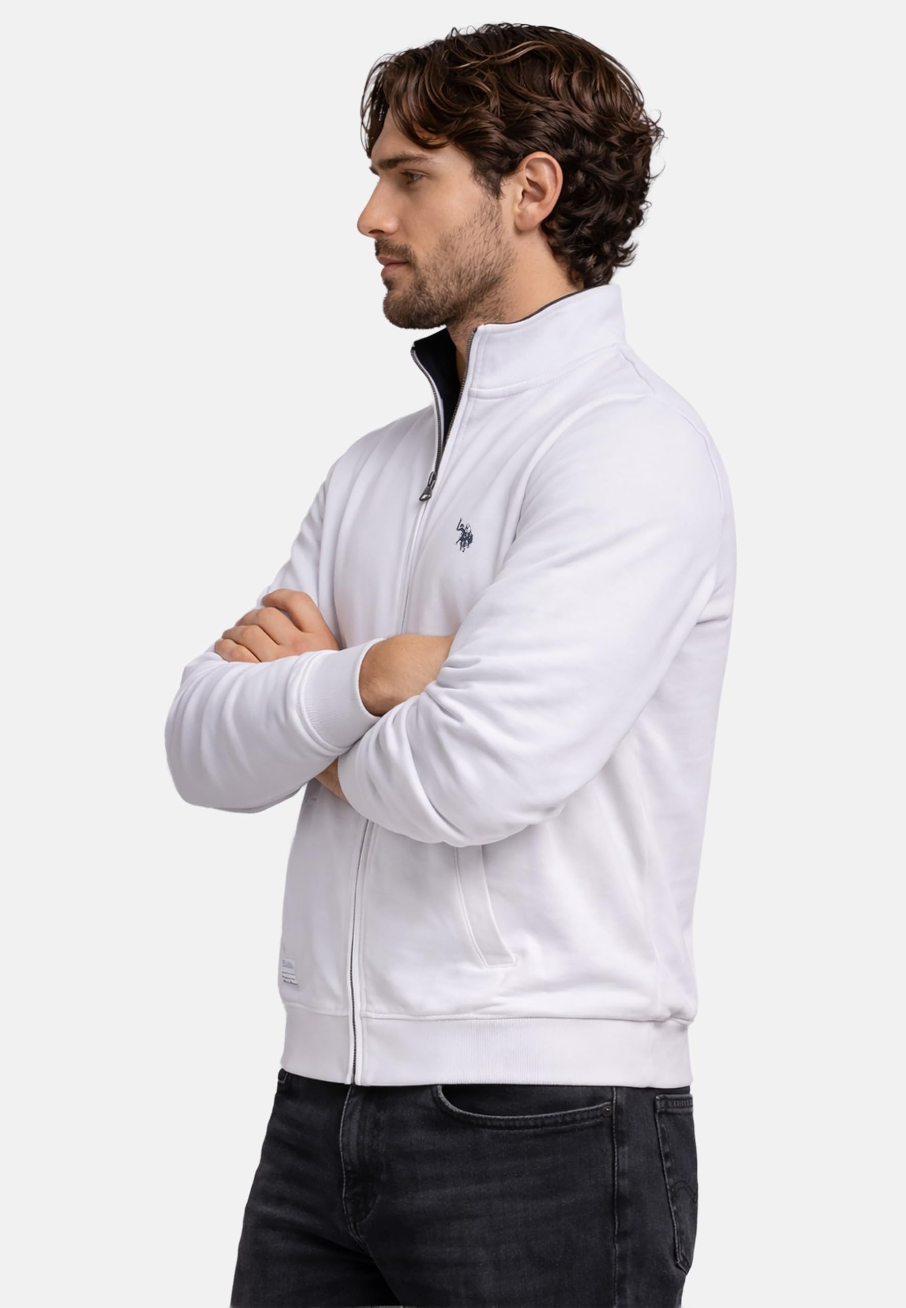 U.S. POLO ASSN. Herren Sweatjacke (S-XXL) 100% Baumwolle, Stehkragen, Langarm P028 - 5
