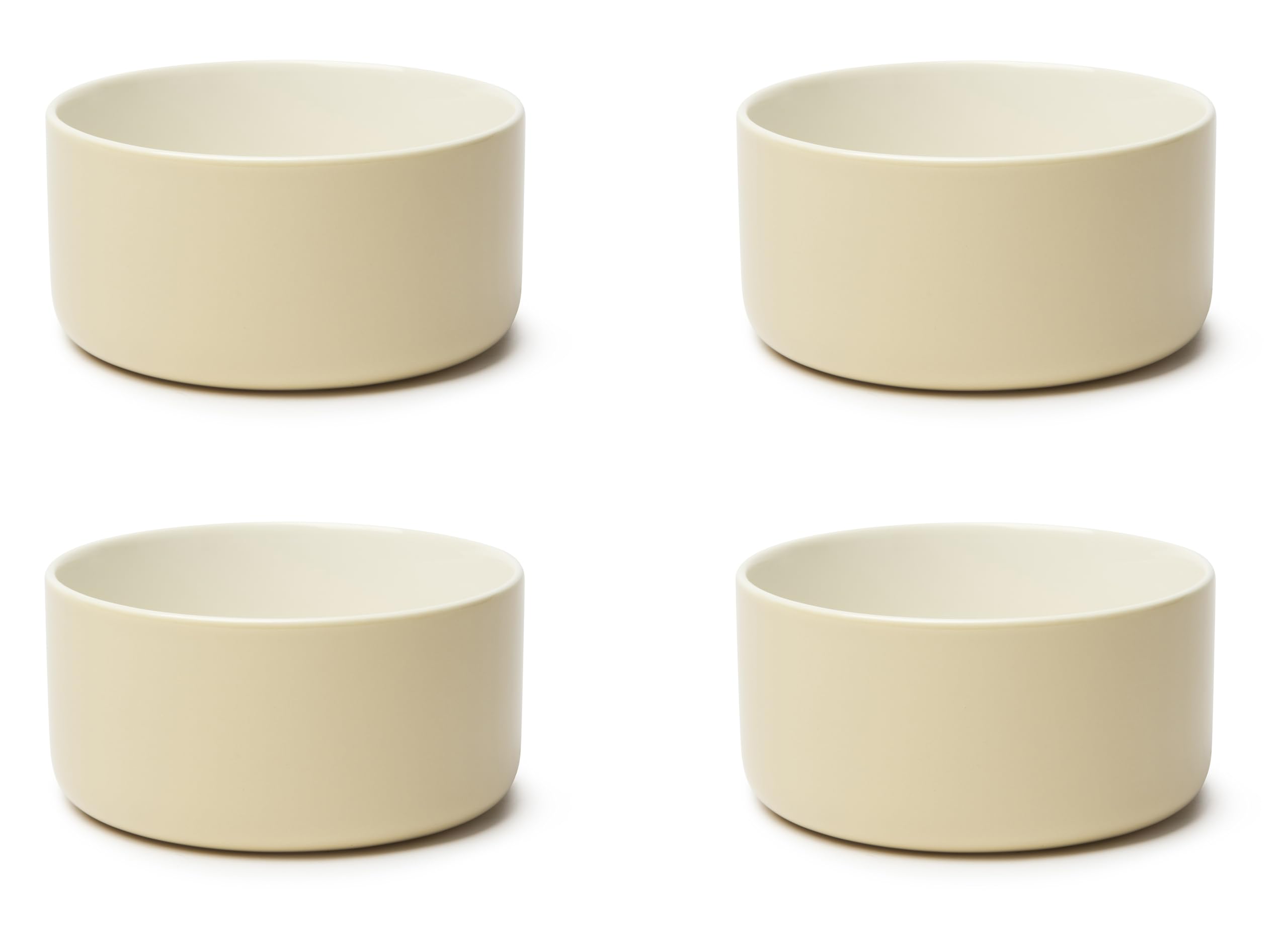 Excelsa Nordic Trendy Set 4 Ciotole in Ceramica, Crema, 450ml