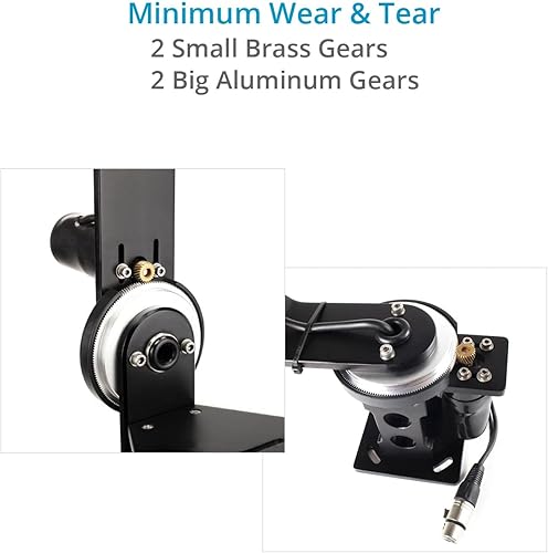 Miniatura 4 de PROAIM Cabezal de inclinación panorámica motorizado junior de 2 ejes con control de palanca de mando de 12 V para cámara DSLR Jib Crane. Movimientos