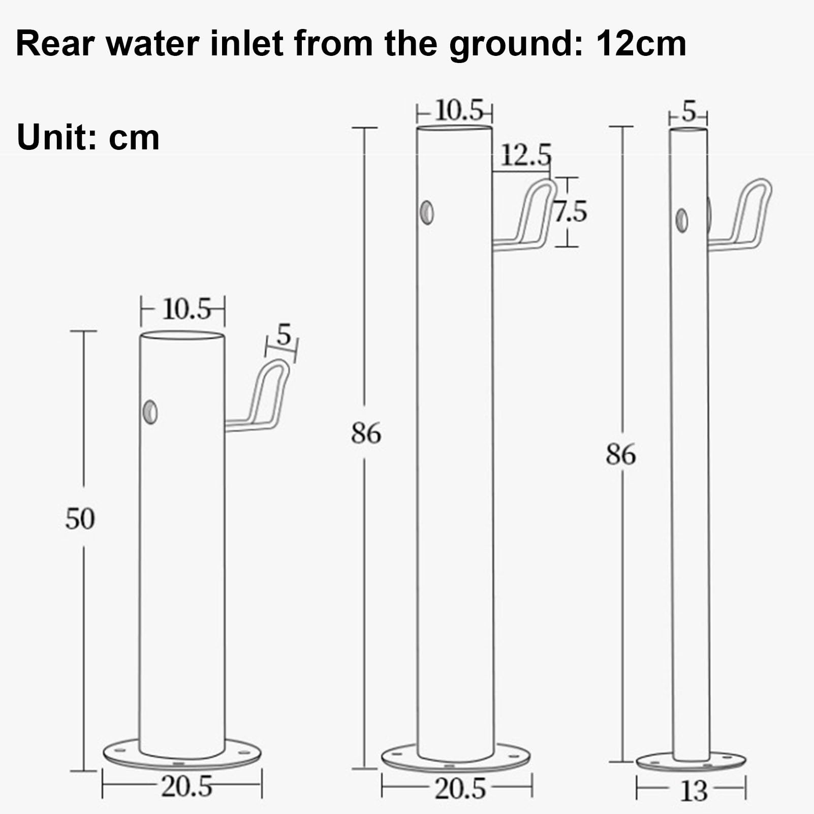 Columna de Agua Independiente para jardín con Soporte para Manguera Exterior,Grifo de Agua montado en el Suelo de Acero Inoxidable 304 anticongelante,Poste del Grifo del Patio,Fuente de Agua Hidrant