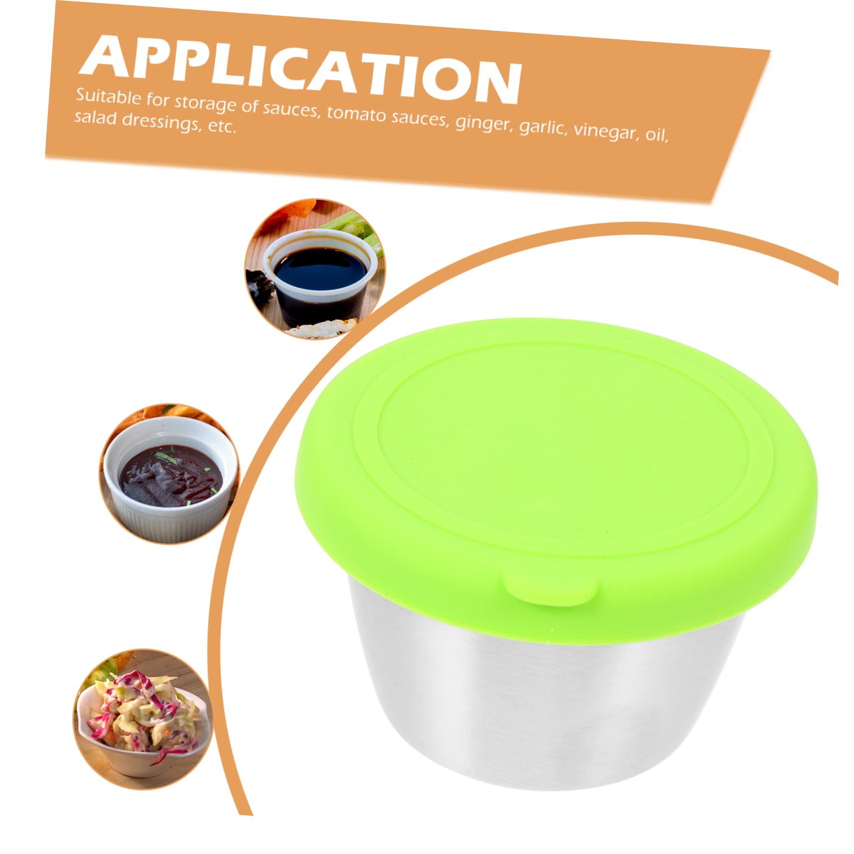 GRIRIW Multipurpose Sauce Dishes 4 Pack of Reusable Dipping Cups Lids for Ketchup Mustard Salad Dressing Condiments