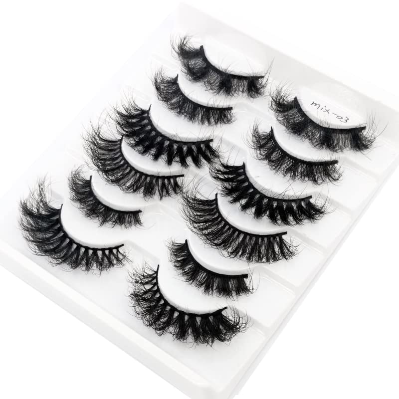 6 Pairs False Eyelashes Cat-Eye Fluffy Faux Mink Lashes 8D Wispy Lashes Pack Dramatic Long Thick Volume Eyelashes (Mix-03) 6 Pairs False Eyelashes Cat-Eye Fluffy Faux Mink Lashes 8D Wispy Lashes Pack Dramatic Long Thick Volume Eyelashes (Mix-03)