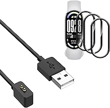 MEMELOKA Caricatore per Xiaomi Smart Band 10/Band 10 NFC + 3 Pezzi Pellicola Protettiva, 100cm USB Cavo di Ricarica per Xiaomi Smart Band 10/Band 10 NFC, Nero