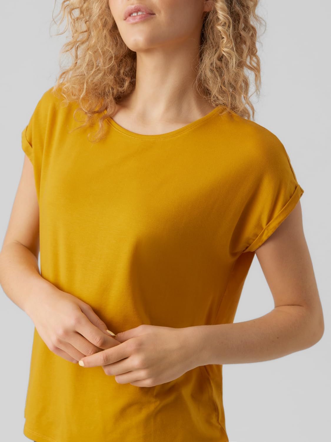 VERO MODA Vmava Plain Ss Camiseta Mujer