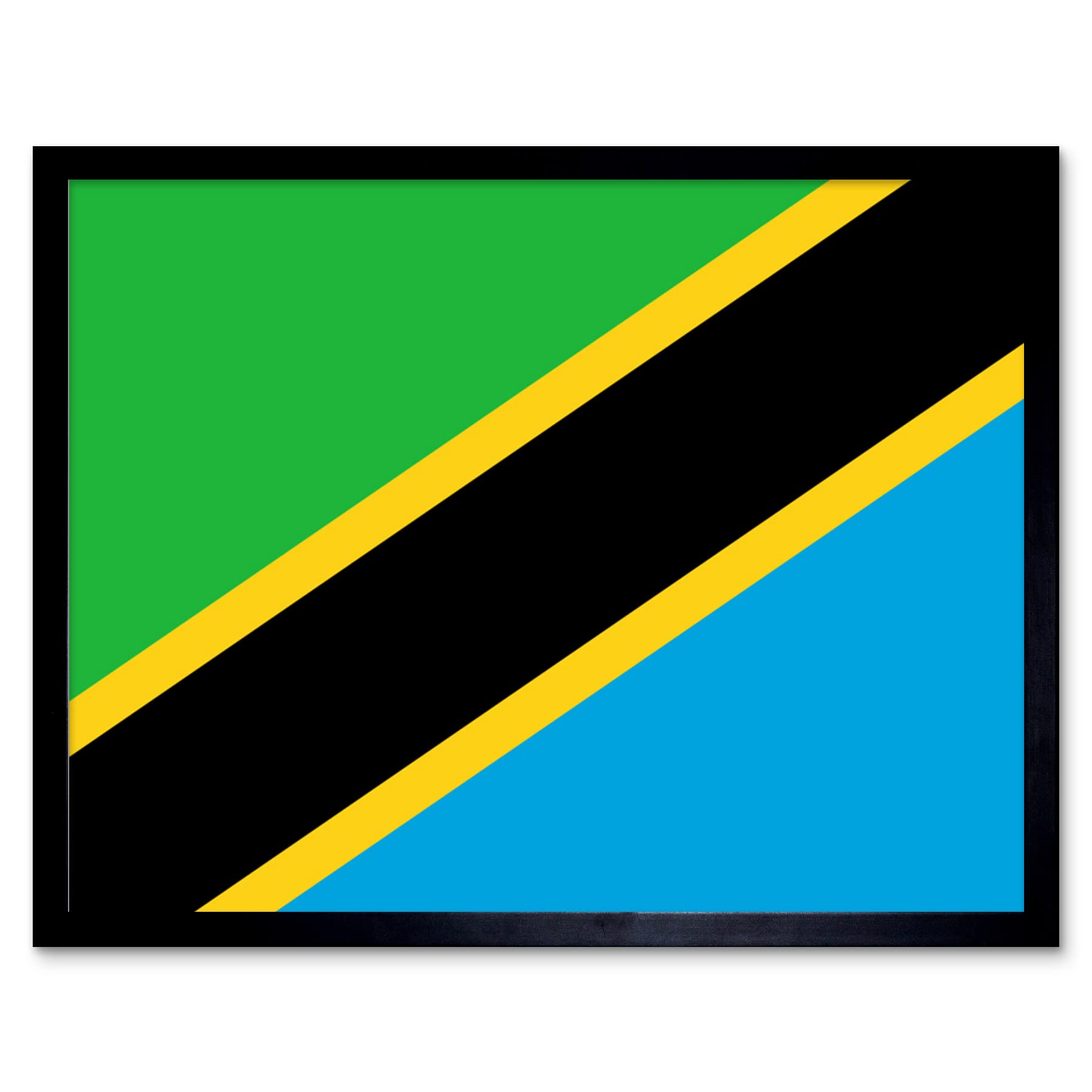 Artery8 Tanzania, United Republic of National Flag Patriotic Vexillology World Flags Country Region Poster Art Print Framed Poster Wall Decor 12x16 inch