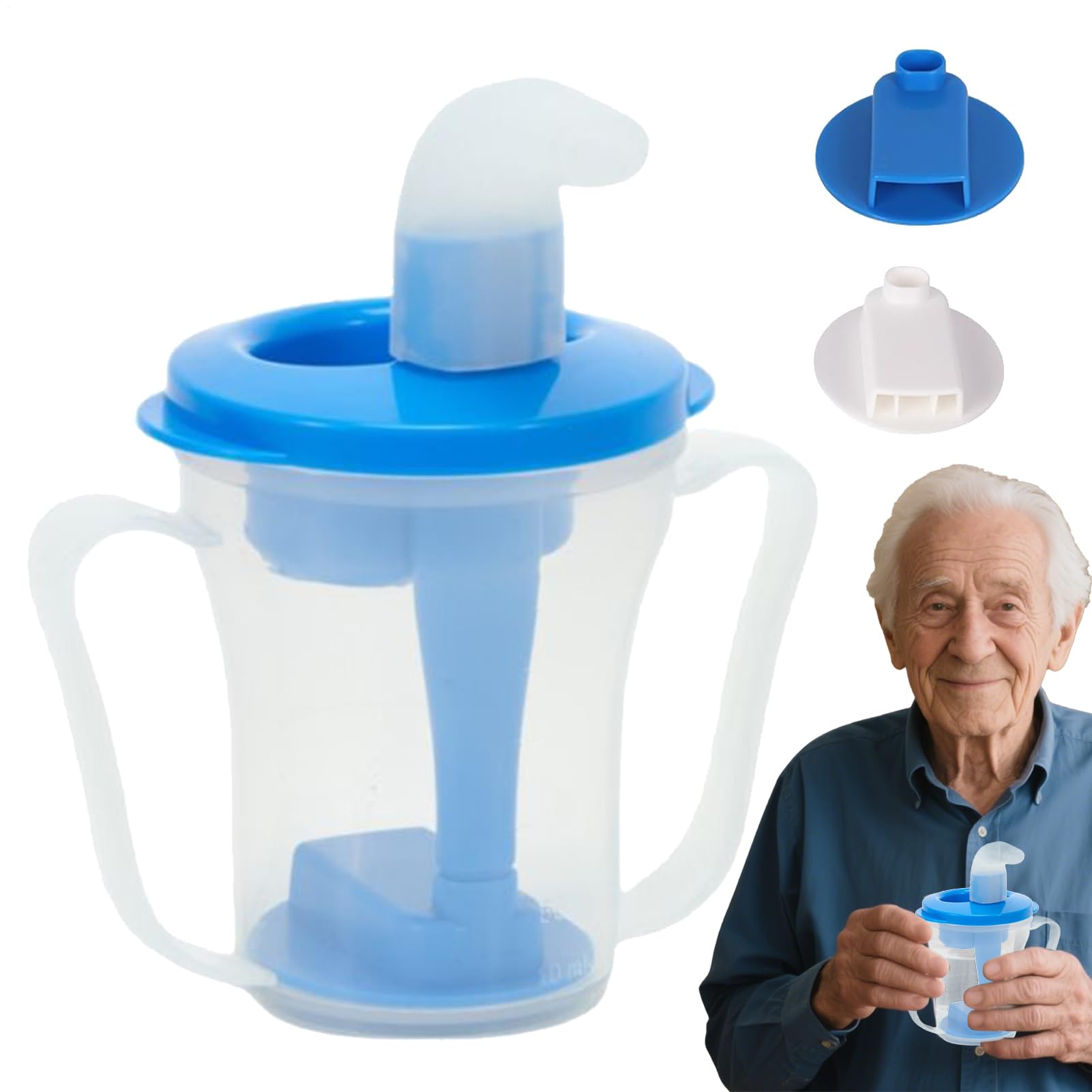 Vaso de disfagia botella de agua con pajita para pacientes