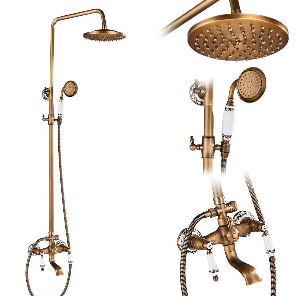 Ensemble de douche de luxe avec pommeau jet pluie 8 pouces en laiton